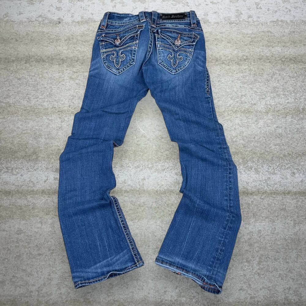 Vintage Y2K Rock Revival Jeans Womens 26 Flared Bootcut Bell Bottoms Medium Wash